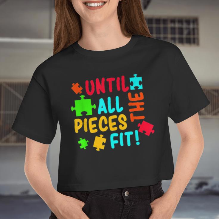 All Pieces Fit Autism Awareness Autistic Autism Moms Women Cropped T-shirt