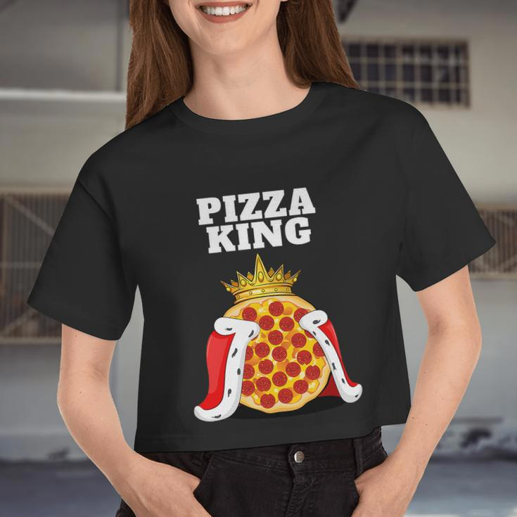Pizza King Pizza Lover Cute Pizza Foodie Women Cropped T-shirt