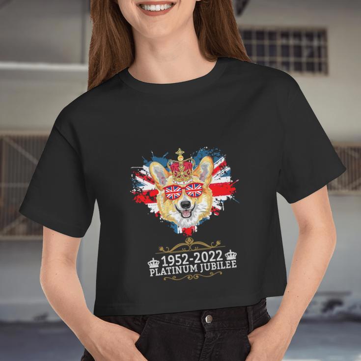 Platinum Jubilee 2022 Union Jack For 4Th Of July Jubilee Corgi Women Cropped T-shirt