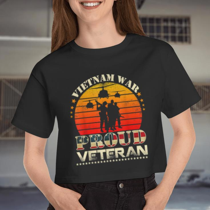 Proud Vietnam War Veteran For Military Men Women Women Cropped T-shirt