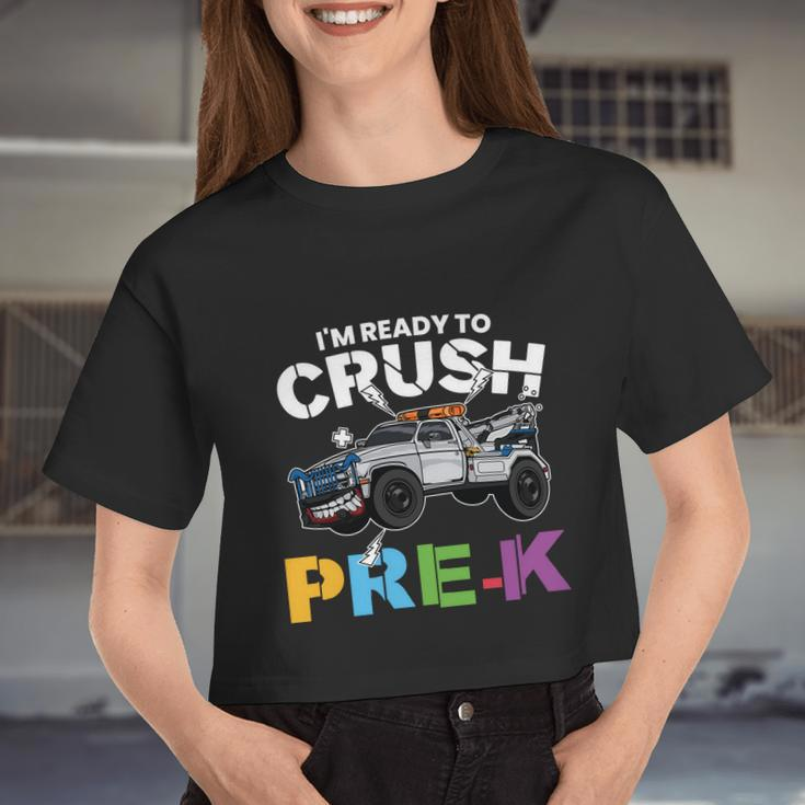 Ready To Crush Prek Truck Back To School Women Cropped T-shirt