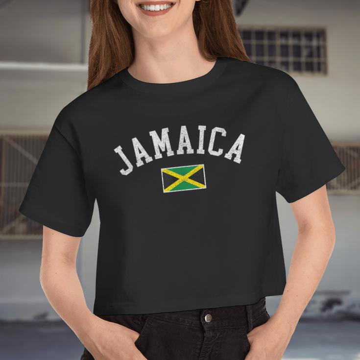 Retro Jamaica Flag Vintage Jamaican Travel Souvenir Boy Girl Women Cropped T-shirt