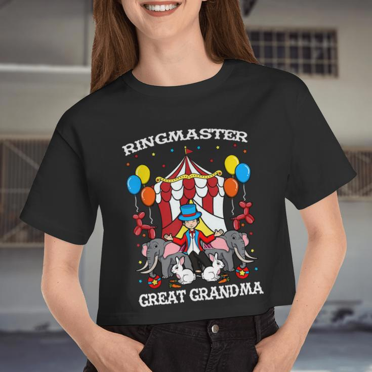 Ringmaster Great Grandma Circus Event Great Grandmother Women Cropped T-shirt