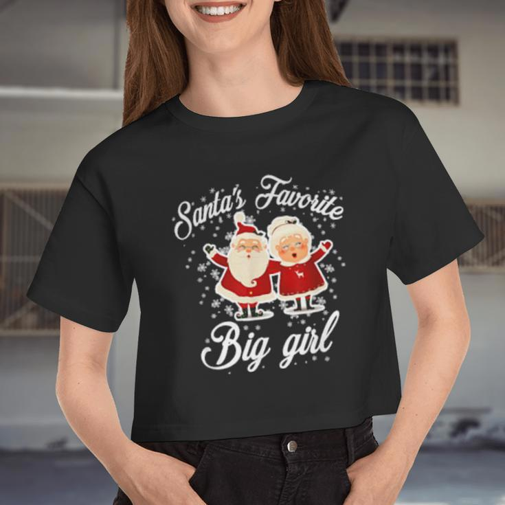 Santa's Favorite Big Girl Women Cropped T-shirt