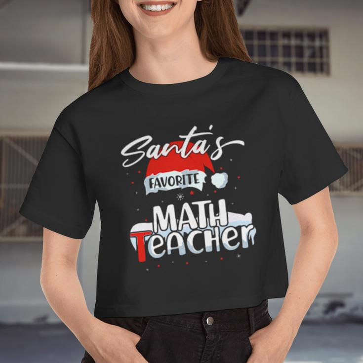 Santas Favorite Math Teacher Women Cropped T-shirt