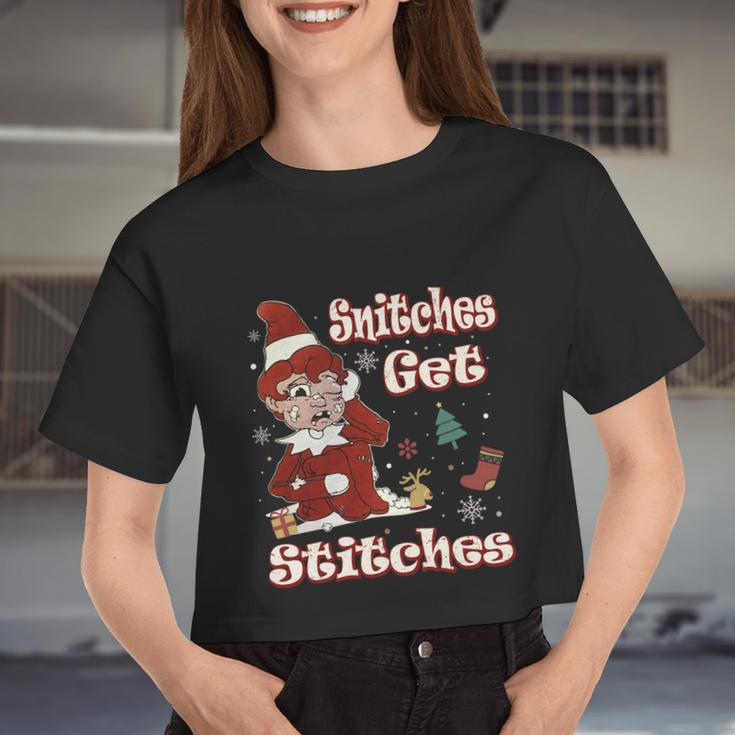 Snitches Get Stitches The Elf Xmas Snitches Get Stitches V2 Women Cropped T-shirt