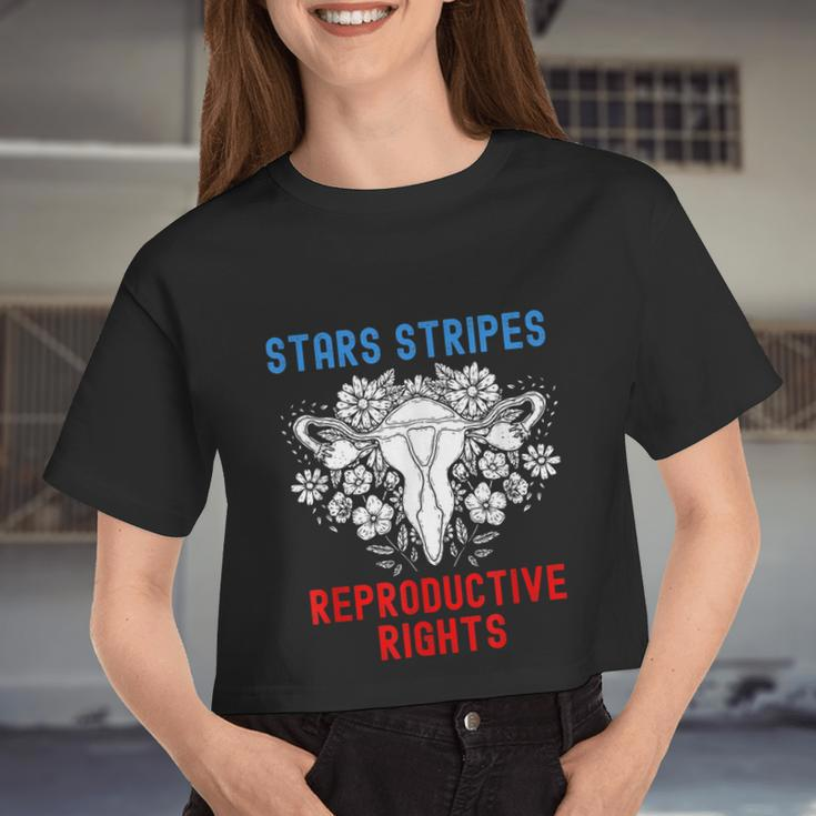 Stars Stripes Reproductive Rights Patriotic 4Th Of July V4 Women Cropped T-shirt