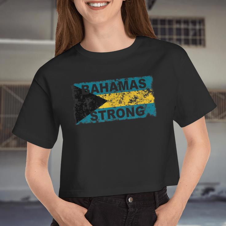 Strong Bahamas Islands Flag Pray Support For Women Women Cropped T-shirt