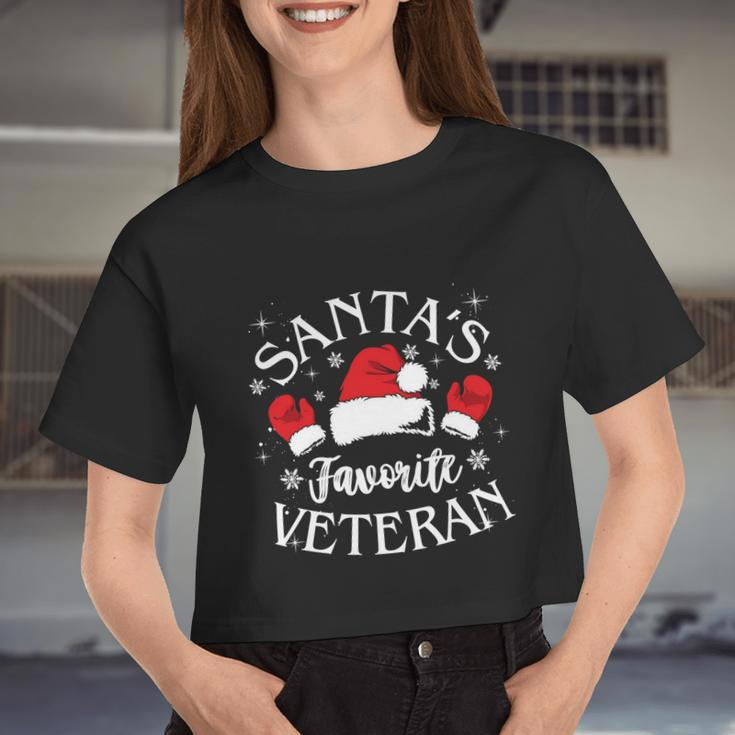 Veteran Santa Xmas Santa's Favorite Veteran Santas Favorite Great Women Cropped T-shirt