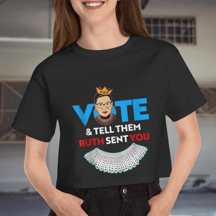 Vote Tell Them Ruth Sent You Dissent Rbg Vote V2 Women Cropped T-shirt