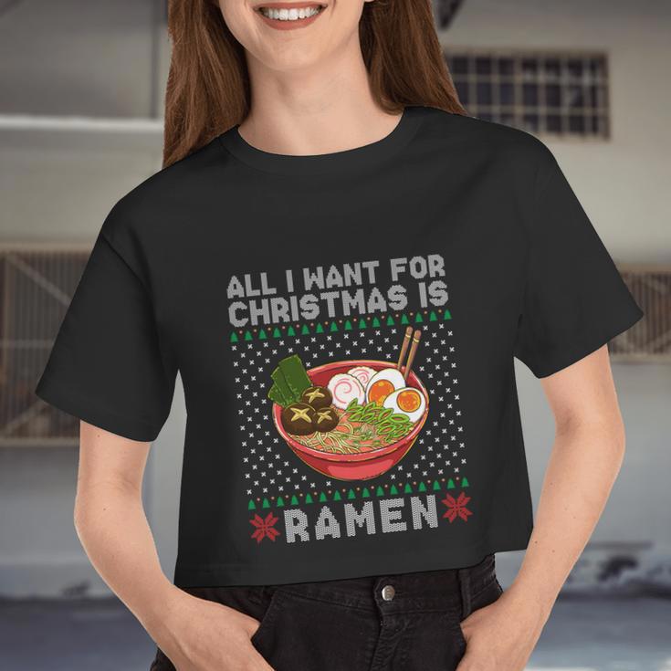 All I Want For Christmas Is Ramen Women Cropped T-shirt