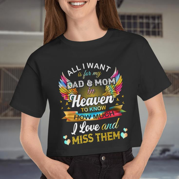 All I Want Is For My Dad & Mom In Heaven 24Ya2 Women Cropped T-shirt