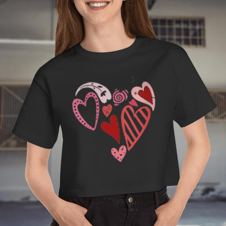 Womens Valentine Women Cropped T-shirt