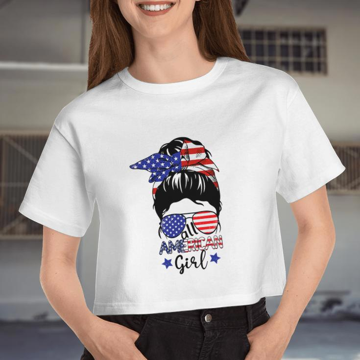 American Girl 4Th Of July V2 Women Cropped T-shirt