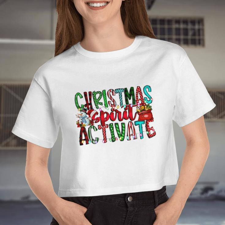 Christmas Spirit Activate Christmas Xmas V2 Women Cropped T-shirt
