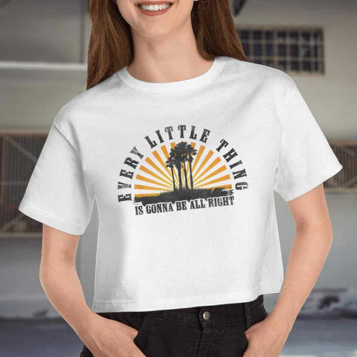 Every Little Thing Is Gonna Be Alright Jamaica Womens Women Cropped T-shirt