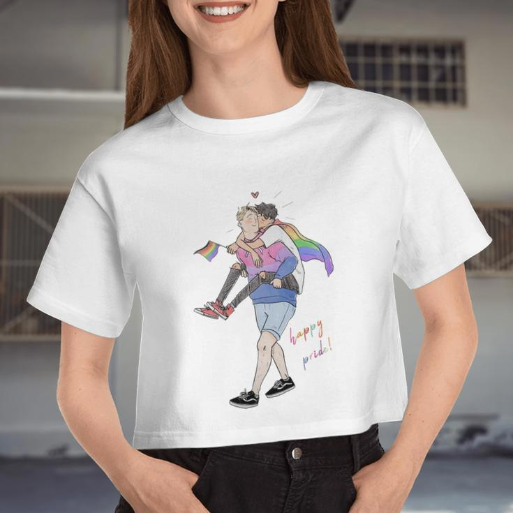 Heartstopper Lgbt Lover Nick And Charlie Happy Pride Women Cropped T-shirt