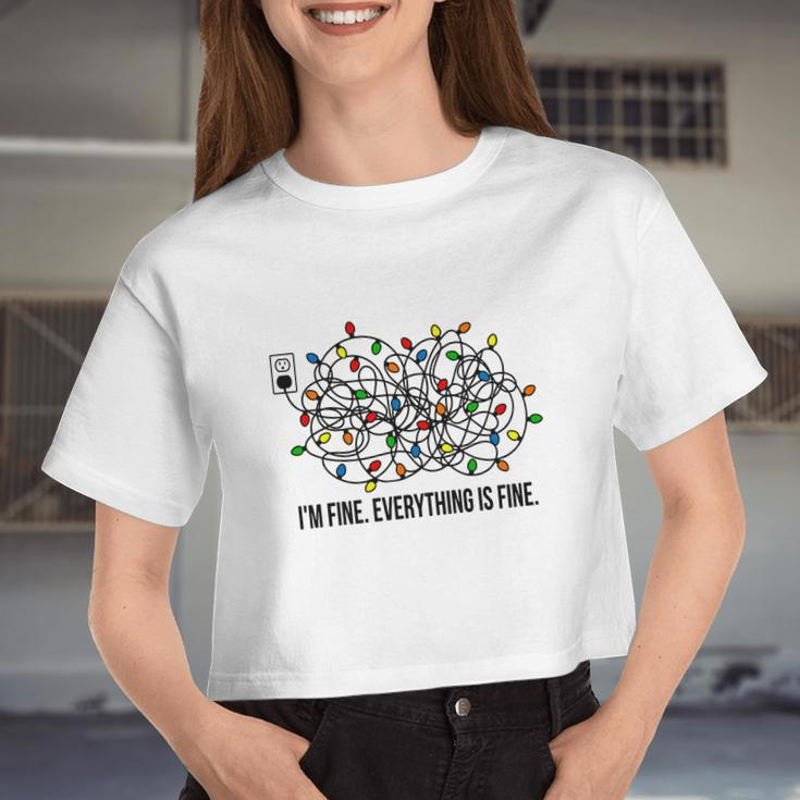 I'm Fine Everything Is Fine Christmas Women Cropped T-shirt