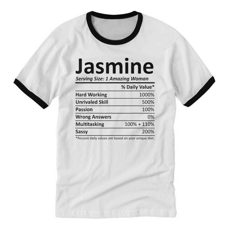 Jasmine Nutrition Personalized Name Christmas Cotton Ringer T-Shirt