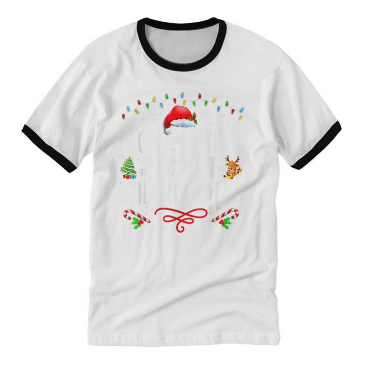 Most Likely To Pet The Reindeer Christmas Cotton Ringer T-Shirt