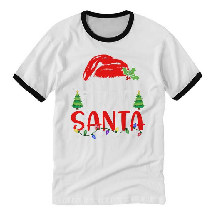 Team Santa Christmas Lights Family Pajamas Matching Cotton Ringer T-Shirt