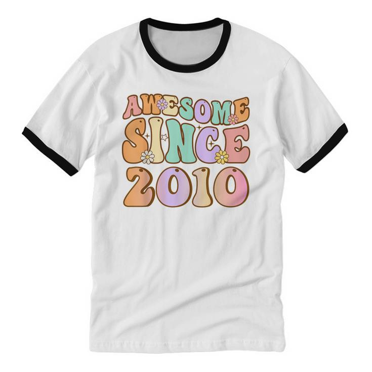 Awesome Since 2010 14 Year Old 14Th Birthday For Girls Cotton Ringer T-Shirt