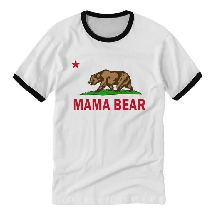 California Republic Mama Bear Cotton Ringer T-Shirt