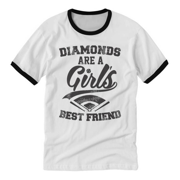 Diamonds Are A Girl's Friend Baseball Female Cotton Ringer T-Shirt