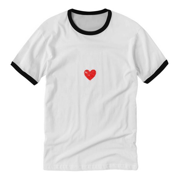 Favorite Daughter Heart Love Dad Mom Cotton Ringer T-Shirt