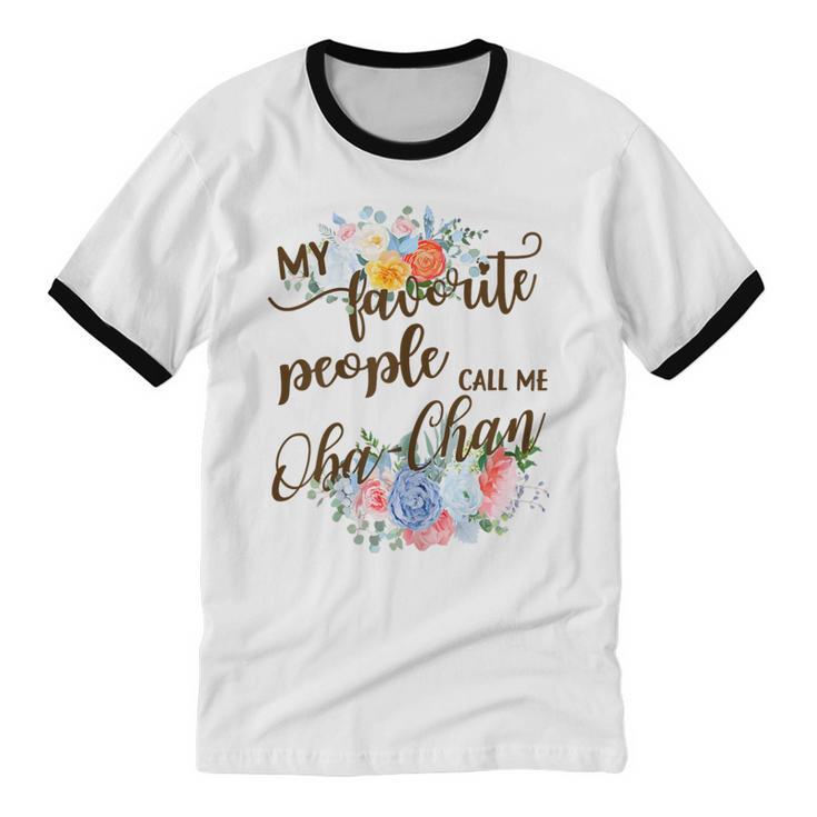 My Favorite People Call Me Oba-Chan Japanese Grandma Cotton Ringer T-Shirt