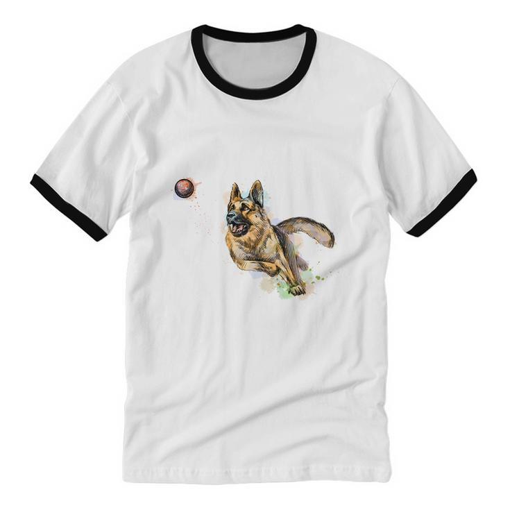 German Shepherd Dog V3 Cotton Ringer T-Shirt