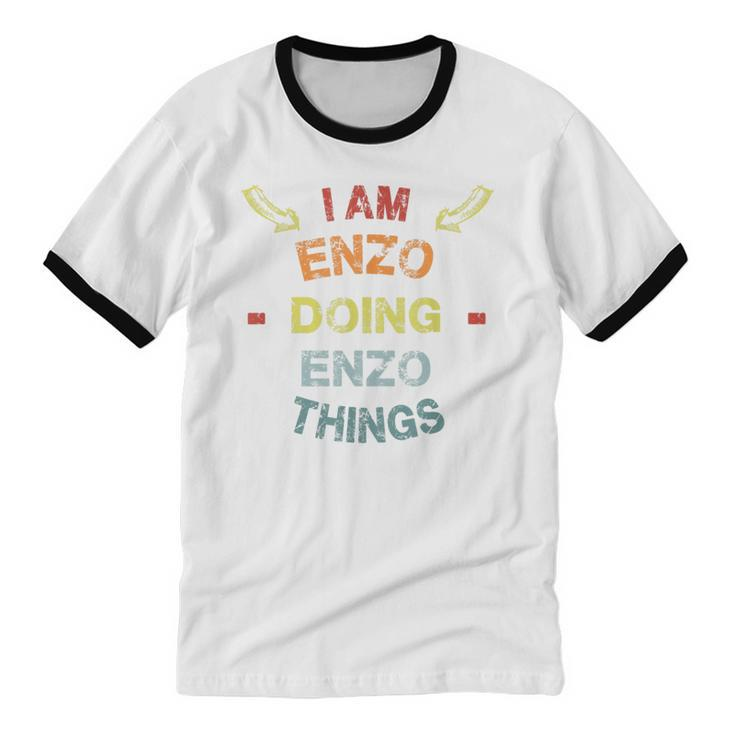 I'm Enzo Doing Enzo Things Cool Christmas Cotton Ringer T-Shirt