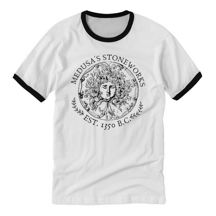 Medusa Greek Mythology Goddess Women Cotton Ringer T-Shirt