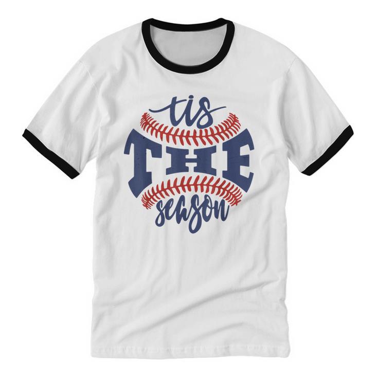 Tis The Season Baseball Mom Cotton Ringer T-Shirt