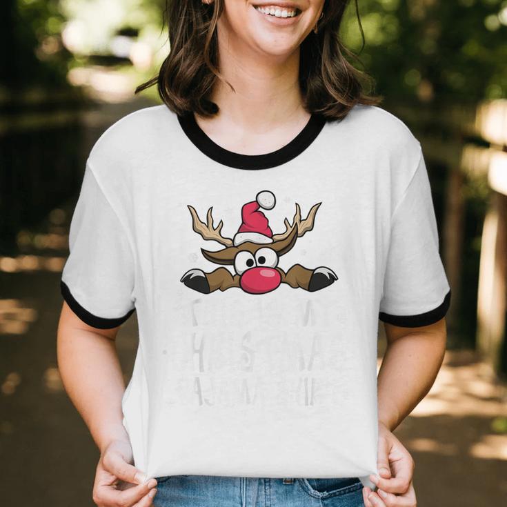 This Is My Christmas Pajama Christmas Reindeer Cotton Ringer T-Shirt