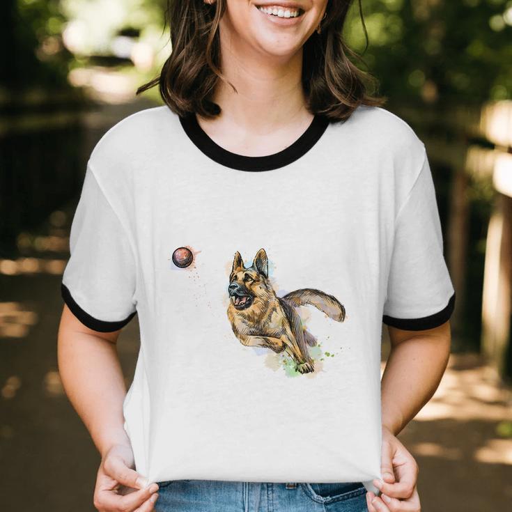 German Shepherd Dog V3 Cotton Ringer T-Shirt