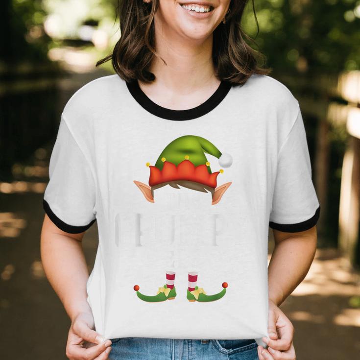 Grumpy Elf Group Christmas Pajama Party Cotton Ringer T-Shirt