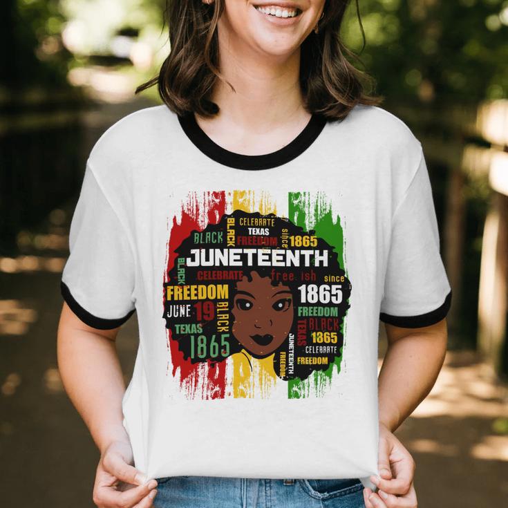 Juneteenth Girl Shirt Cotton Ringer T-Shirt