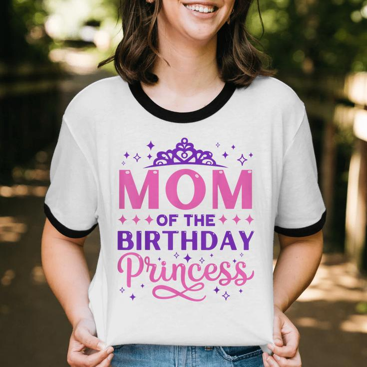 Mom Of The Birthday Princess Girls Party 1St Birthday Girl Cotton Ringer T-Shirt