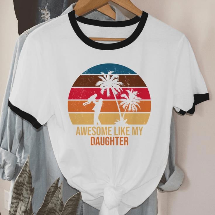 Awesome Like My Daughter Sunset For Dad V2 Cotton Ringer T-Shirt