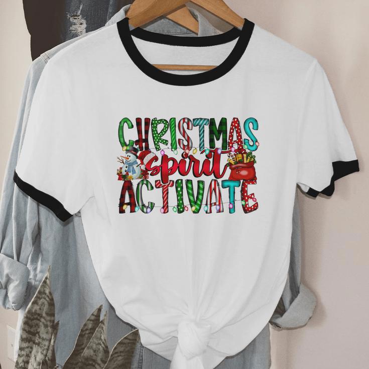 Christmas Spirit Activate Christmas Xmas Cotton Ringer T-Shirt