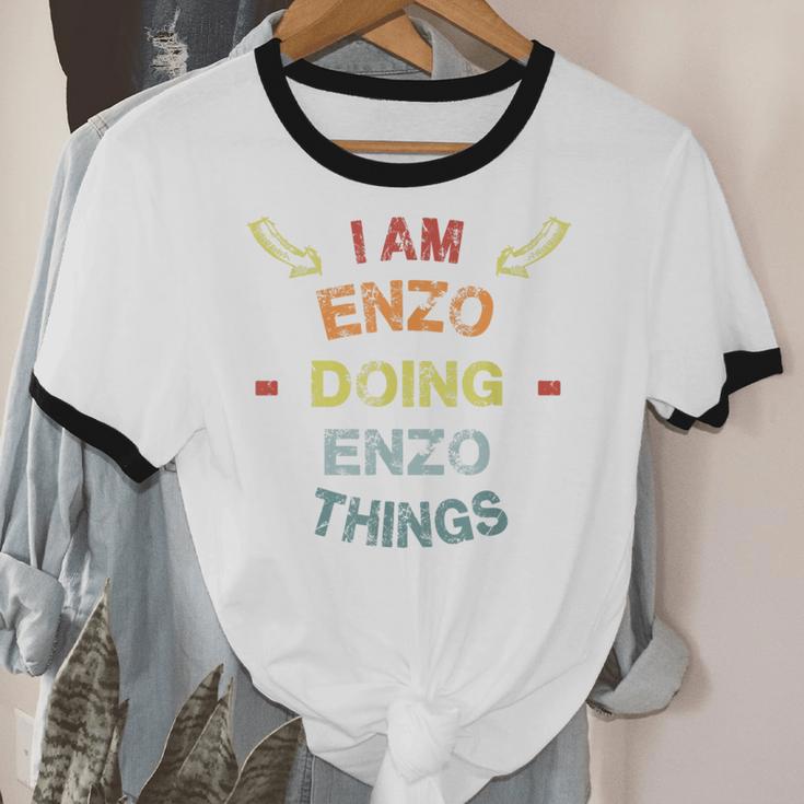 I'm Enzo Doing Enzo Things Cool Christmas Cotton Ringer T-Shirt