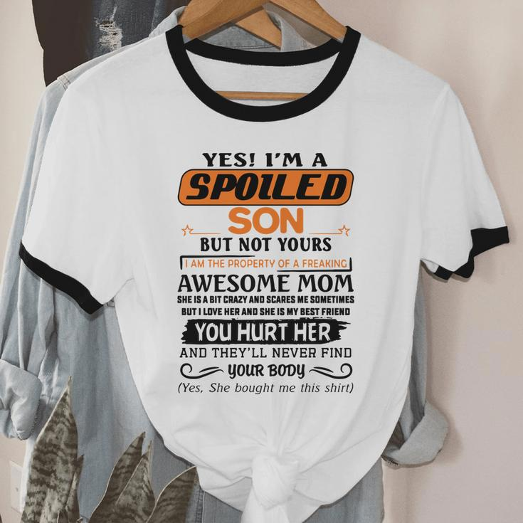 I'm A Spoiled Son Of A Freaking Awesome Mom Great Cotton Ringer T-Shirt