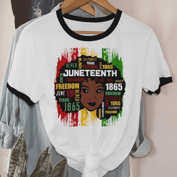 Juneteenth Girl Shirt Cotton Ringer T-Shirt