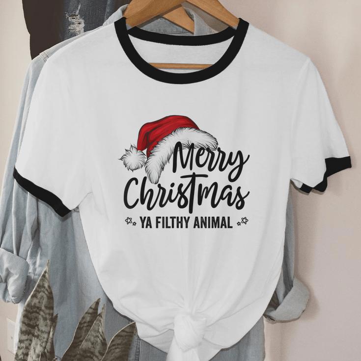 Merry Christmas Ya Filthy Animals Christmas V2 Cotton Ringer T-Shirt