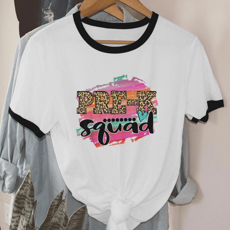 Prek Squad Leopard Back To School Cotton Ringer T-Shirt