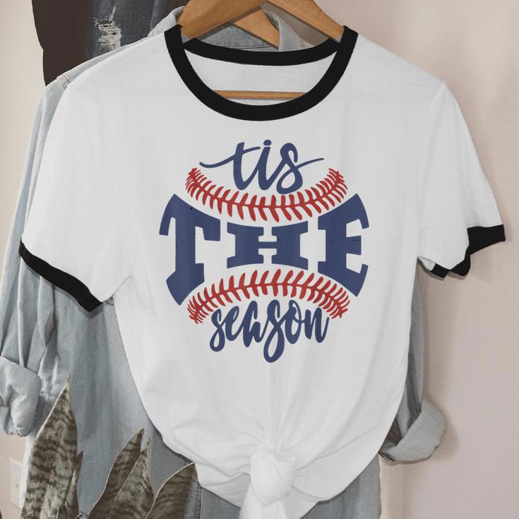 Tis The Season Baseball Mom Cotton Ringer T-Shirt