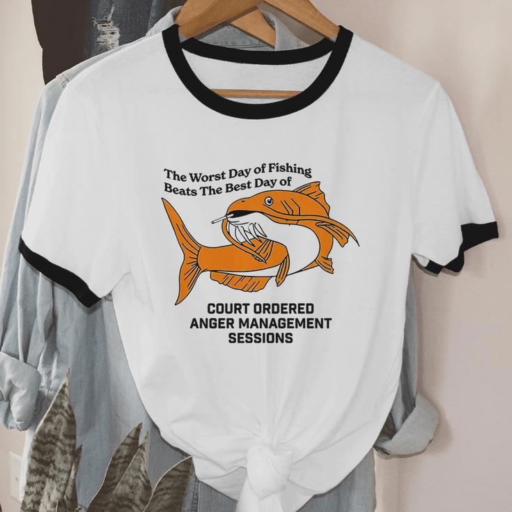 The Worst Day Of Fishing Beats The Best Day Of Court Ordered Anger Management Cotton Ringer T-Shirt