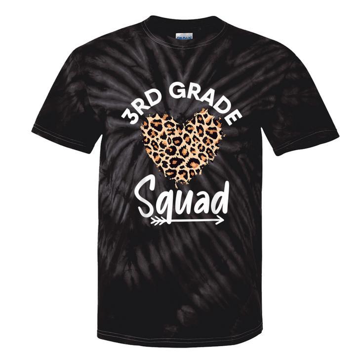 3Rd Grade Squad Teacher Cheetah Back To School Leopard Heart Tie-Dye T-shirts