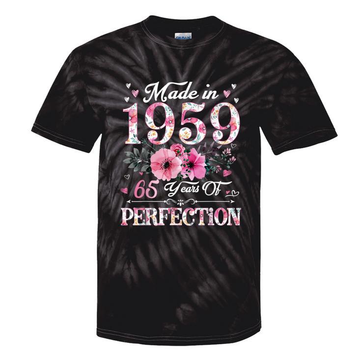 65 Year Old Made In 1959 Floral 65Th Birthday For Women Tie-Dye T-shirts